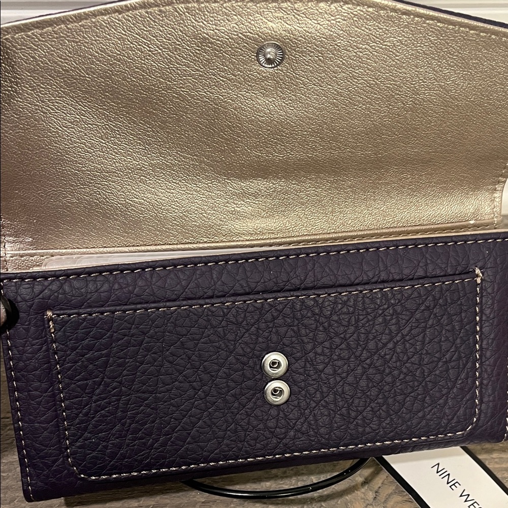 NWT - NINE WEST CHECKBOOK WALLET Colorado SLG - Plum - Picture 5 of 9